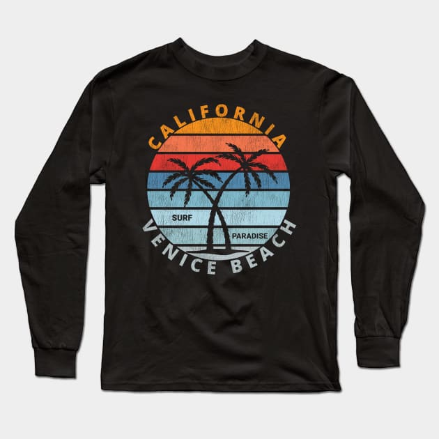 California Surf Paradise Vintage Long Sleeve T-Shirt by kaulang